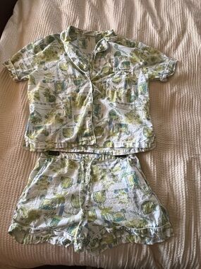 Calypso St. Barth Organic Cotton Pajama Set Tropical Print Size M
